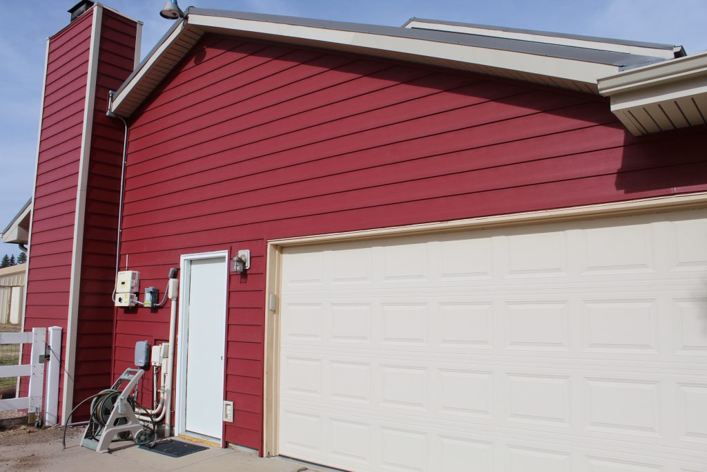 Red siding on a home.